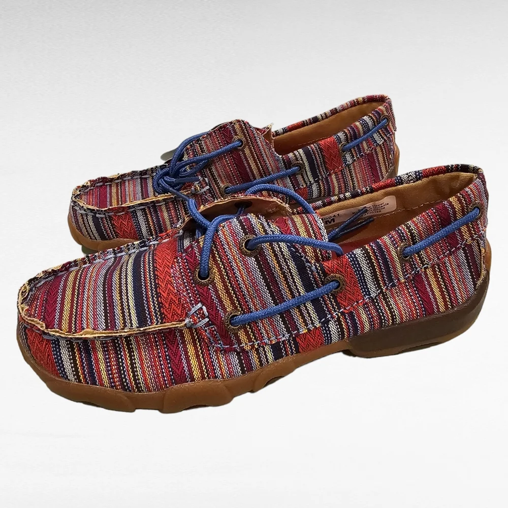 Twisted X Serape Moccasin Boat Shoes Style YDM0041 Kids Youth Size 2M